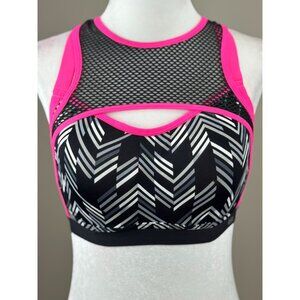 NEW Victorias Secret VSX Sport Racerback Sports Bra Pink Black High Impact 34D